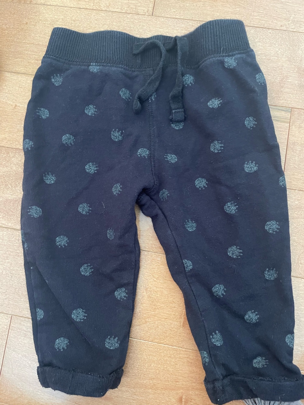 Koala Kids Black Joggers with Teal paw print Motif